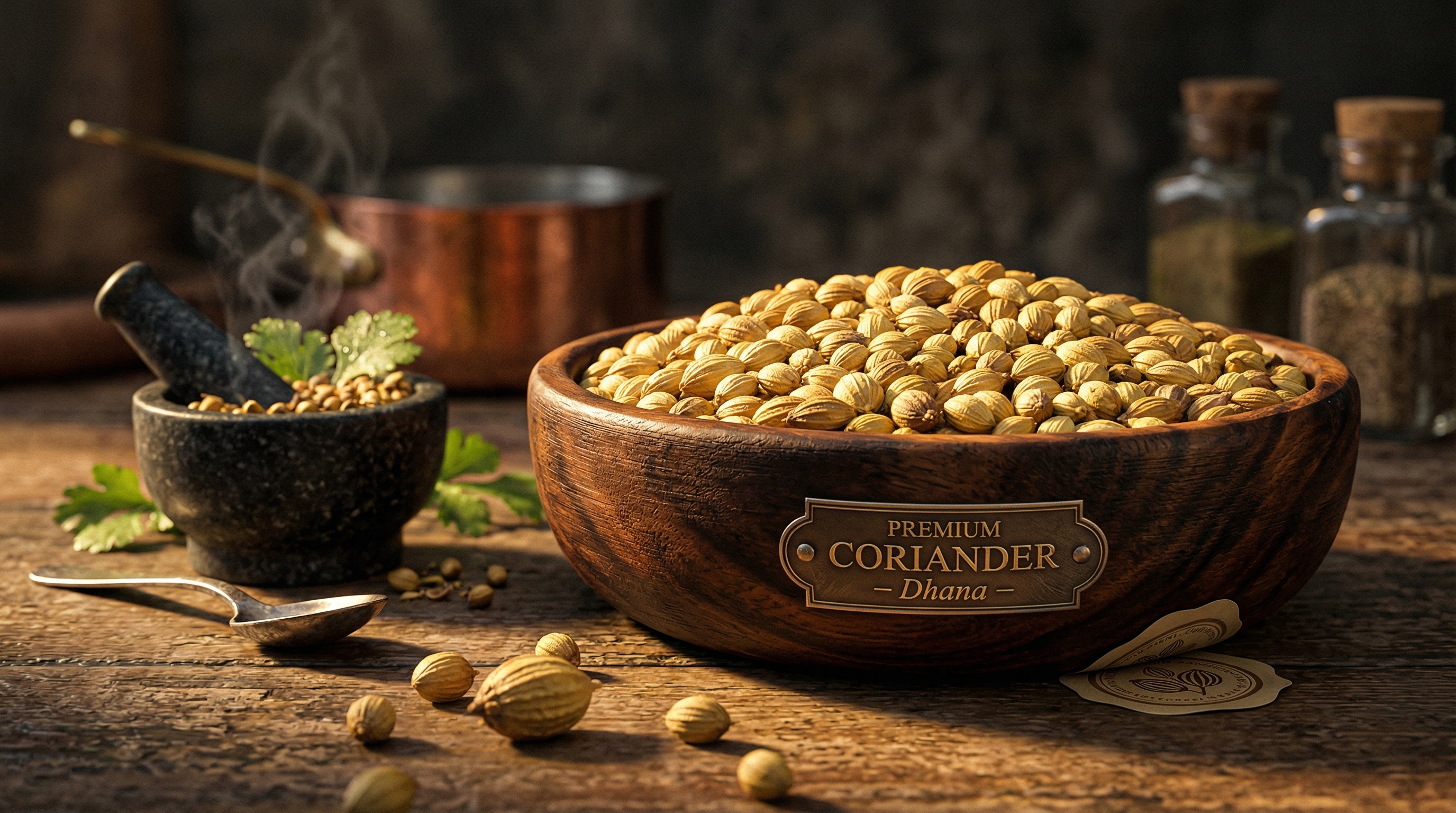 Organic coriander whole spices